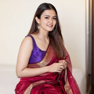 Maroon Silk Handwoven Saree with Gold Border